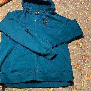 Men’s underarmor hooded sweater beautiful blue size small NWOT